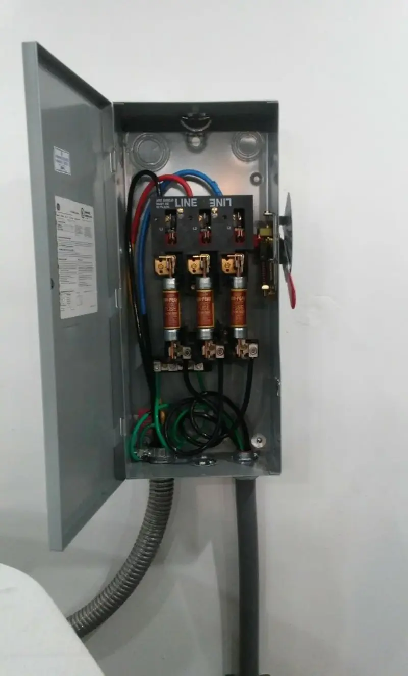 Three-phase disconnect switch installed for Electrical Wiring & Rewiring in McHenry